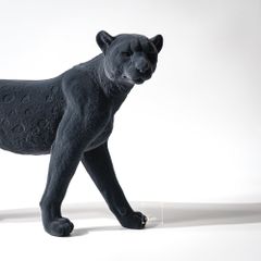 Tượng Báo Nâu Hình Đốm Nhung Ngồi Sang Trọng