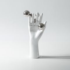 Tượng Bàn Tay Phối Khối Bạc Tròn Sáng Tạo