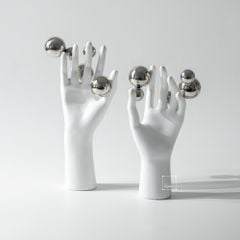 Tượng Bàn Tay Phối Khối Bạc Tròn Sáng Tạo