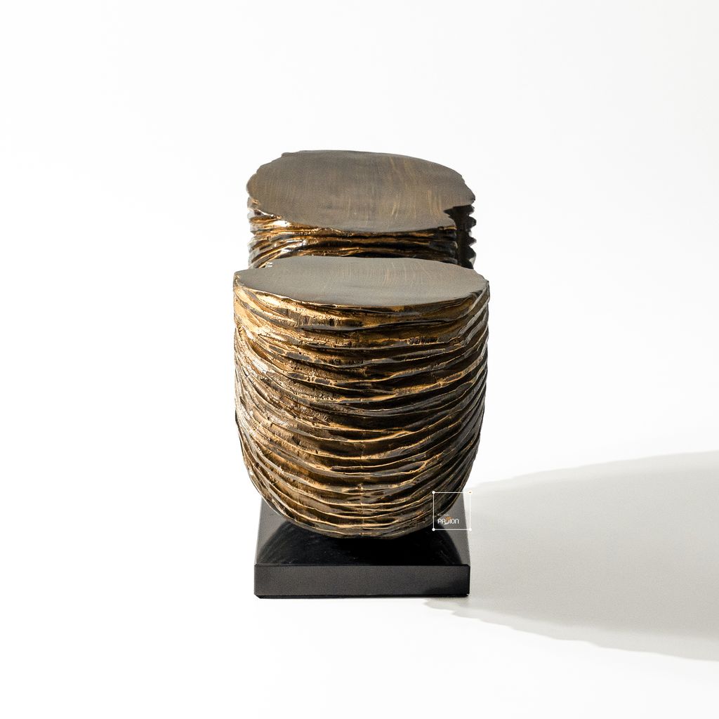 Tượng Decor Hình Bán Nguyệt Xếp Sọc Vintage