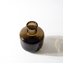 Bình Hoa Thủy Tinh Nâu Kiểu Pháp Gợn Sóng Sang Trọng