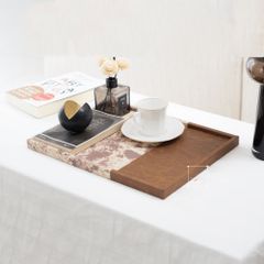 Khay Da In Phối Lông Ngựa Trang Trí Cao Cấp