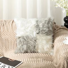 Vỏ Gối Tựa Lưng Lông Mềm Dài Phối Màu Caro