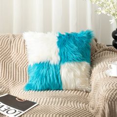 Vỏ Gối Tựa Lưng Lông Mềm Dài Phối Màu Caro