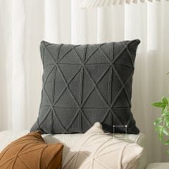 Vỏ Gối Tựa Lưng Trang Trí Đan Len Dập Caro Kim Cương