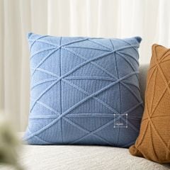 Vỏ Gối Tựa Lưng Trang Trí Đan Len Dập Caro Kim Cương