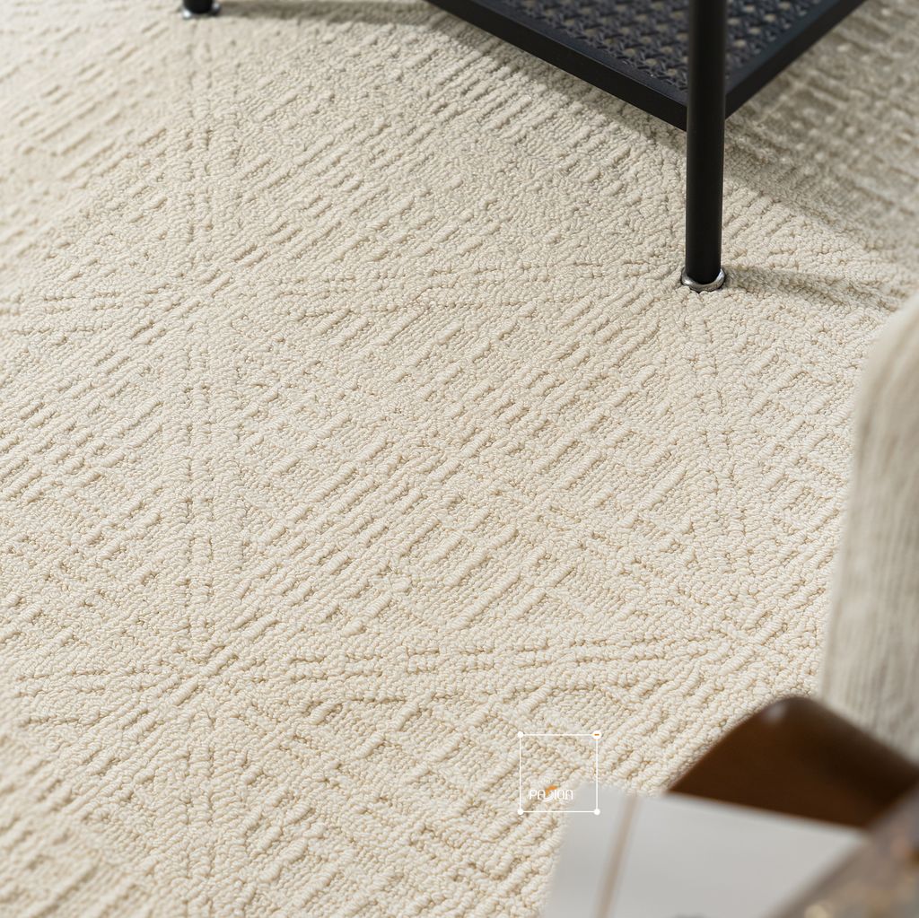 Thảm Trải Sàn Màu Trắng Bắc Âu Sợi Dệt Nổi Tam Giác Chống Thấm