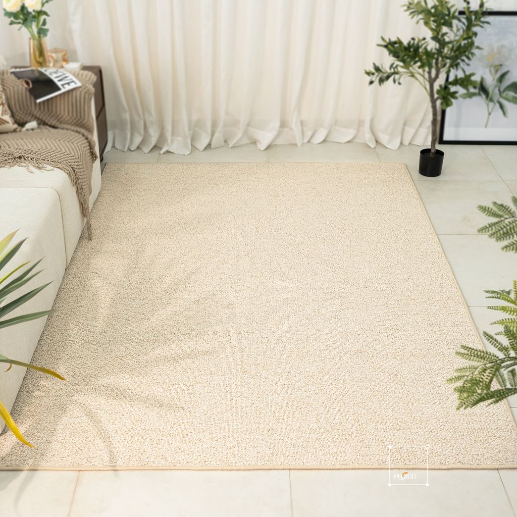 Thảm Lông Sợi Dệt Sợi Đan Kells Tông Nâu Trắng Phong Cách Mộc