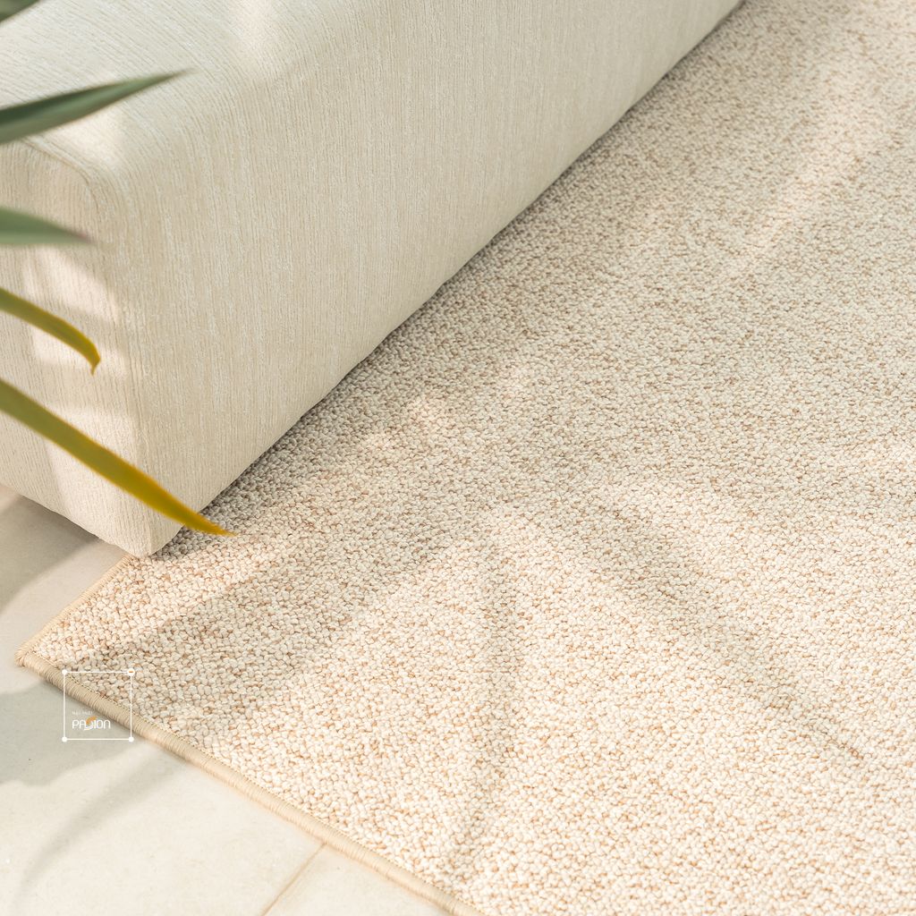 Thảm Lông Sợi Dệt Sợi Đan Kells Tông Nâu Trắng Phong Cách Mộc