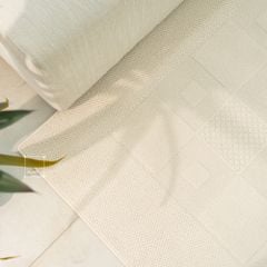 Thảm Trải Sàn Phong Cách Màu Trắng Bắc Âu Sợi Dệt Chống Thấm Caro Vuông