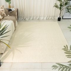 Thảm Trải Sàn Màu Trắng Bắc Âu Sợi Dệt Nổi Tam Giác Chống Thấm