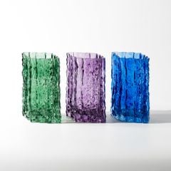 Bình Hoa Thủy Tinh Vuông Vân Sông Băng