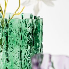 Bình Hoa Thủy Tinh Vuông Vân Sông Băng