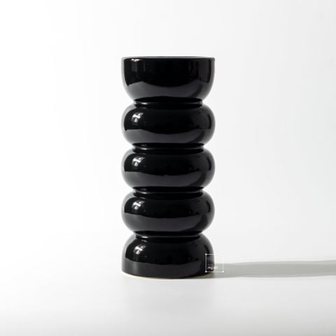 Bình Hoa Gốm Sứ Phong Cách Tối Giản Kiểu Sóng Xếp Sọc