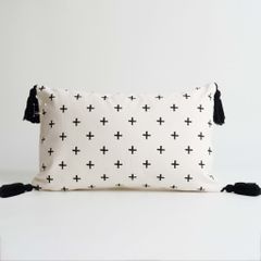 Vỏ Gối Tựa Lưng Sofa Linen Cotton Bohemian Tua Rua