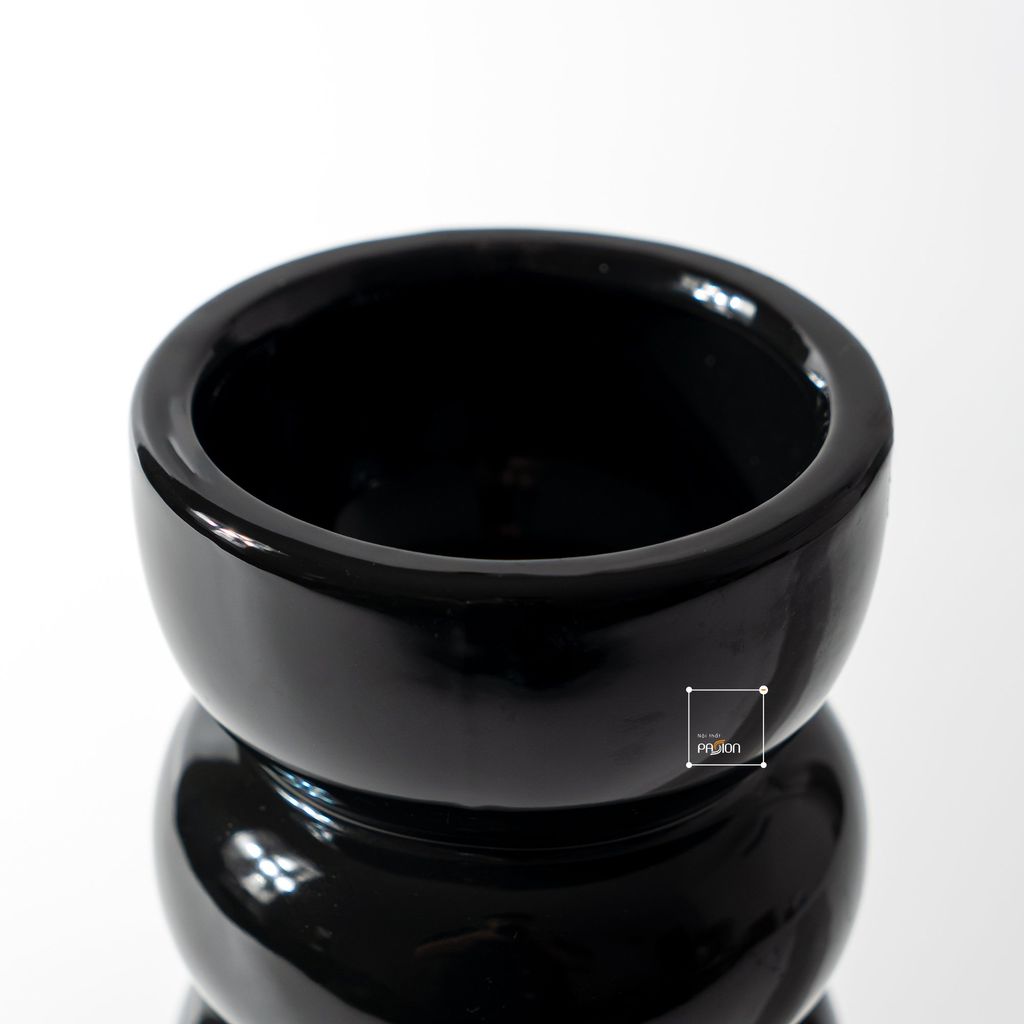 Bình Hoa Gốm Sứ Phong Cách Tối Giản Kiểu Sóng Xếp Sọc