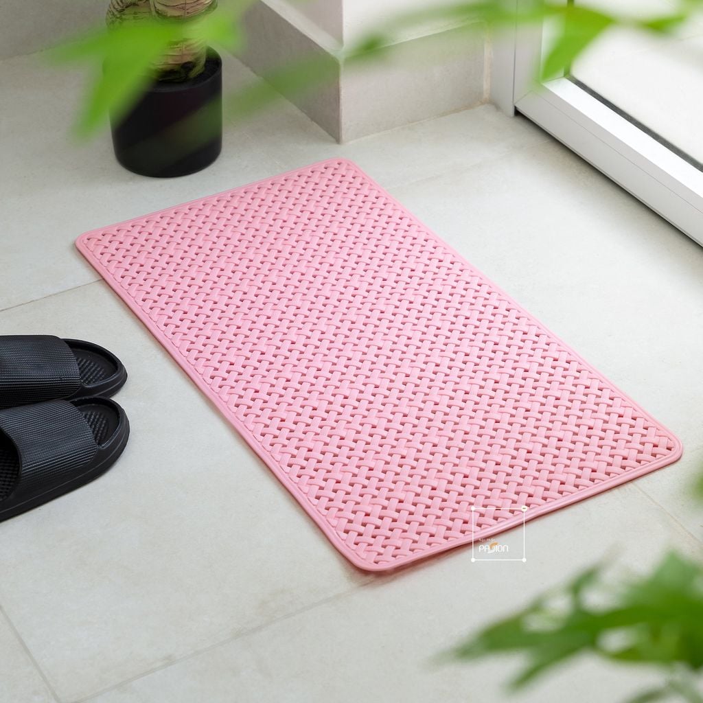 Thảm Nhựa Chống Trượt Nhà Tắm PVC Kết Cấu Đan Chéo Có Đế Hút Mềm Mại