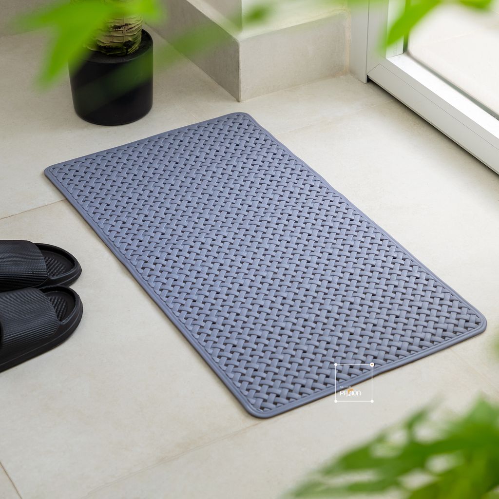 Thảm Nhựa Chống Trượt Nhà Tắm PVC Kết Cấu Đan Chéo Có Đế Hút Mềm Mại