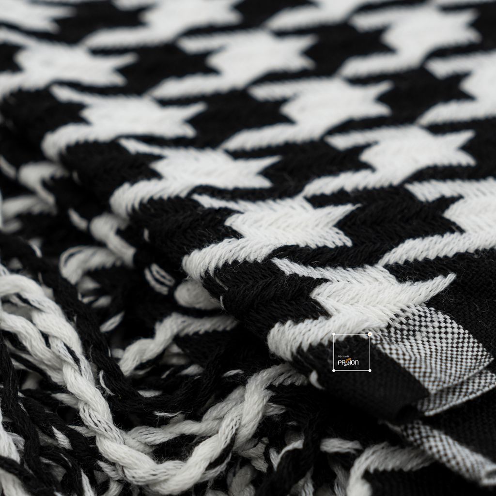 Chăn Phủ Giường Decor Họa Tiết Răng Sói Houndstooth 130x230cm