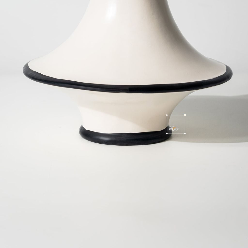 Bình Hoa Gốm Kiểu Pháp Phối Vòng Đen Sang Trọng