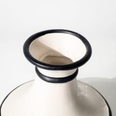 Bình Hoa Gốm Kiểu Pháp Phối Vòng Đen Sang Trọng