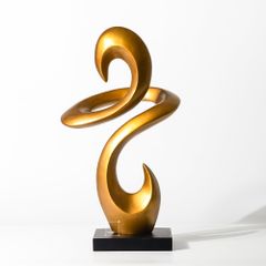 Tượng Nghệ Thuật Sơn Bóng Nâu Hình Sóng Xoáy Điêu Khắc