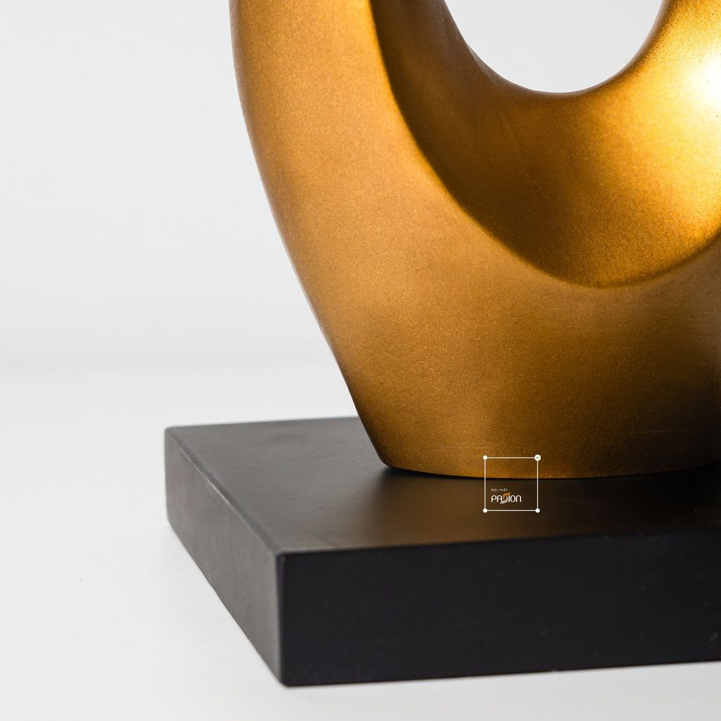 Tượng Nghệ Thuật Sơn Bóng Nâu Hình Sóng Xoáy Điêu Khắc