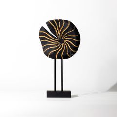 Tượng Decor Trang Trí Sảnh Vòng Xoáy Đen Viền Vàng Phong Cách Vintage