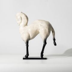 Tượng Ngựa Bằng Nhựa Cây Sơn Bóng Nhũ Phong Cách Vintage