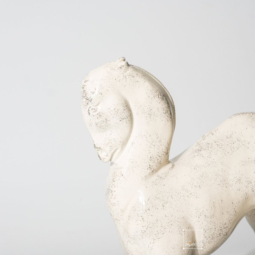 Tượng Ngựa Bằng Nhựa Cây Sơn Bóng Nhũ Phong Cách Vintage