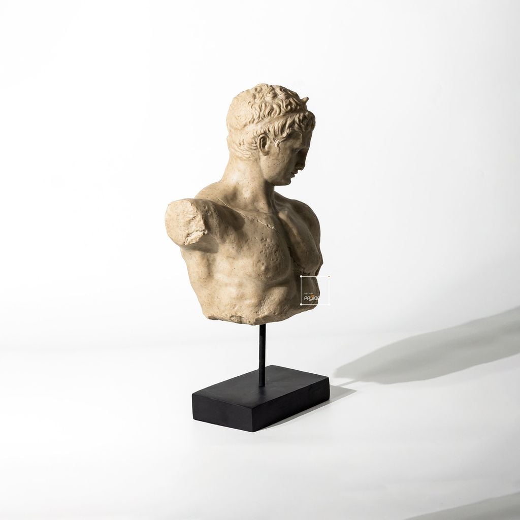 Tượng Điêu Khắc Hình Nam Bán Thân Vintage Kiểu Pháp