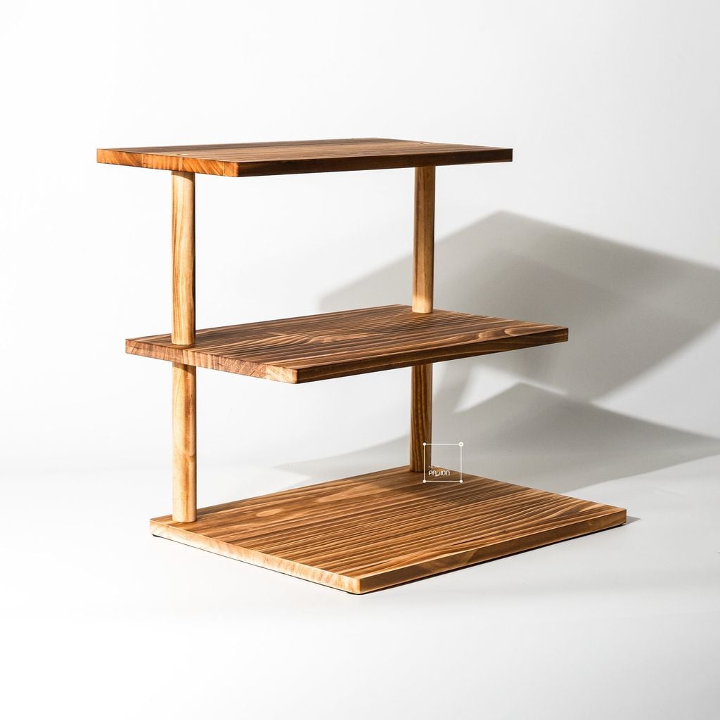 Khay Gỗ 3 Tầng Có Giá Đỡ Trang Trí Món Tráng Miệng Bàn Tiệc Đồ Dùng