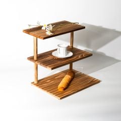 Khay Gỗ 3 Tầng Có Giá Đỡ Trang Trí Món Tráng Miệng Bàn Tiệc Đồ Dùng