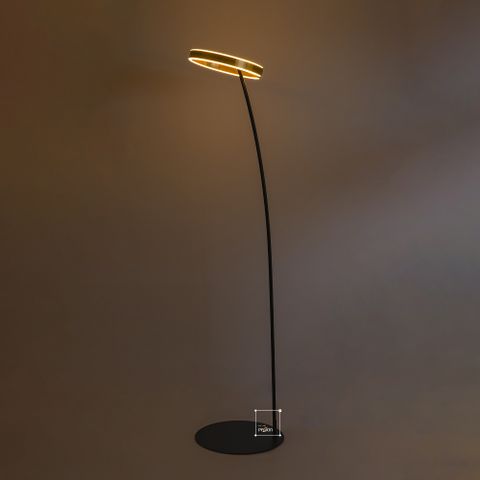 Đèn Sàn Thân Cong Decor Phòng Khách Chao Thanh Tròn Hiện Đại