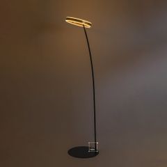 Đèn Sàn Thân Cong Decor Phòng Khách Chao Thanh Tròn Hiện Đại