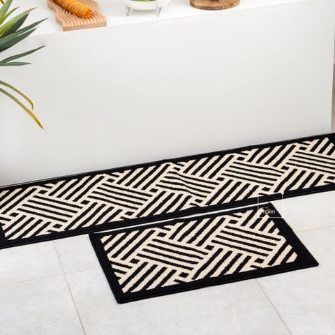 Thảm Bếp Polypropylene Thẩm Hút Hoa Văn Tối Giản