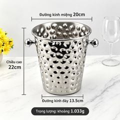 Xô Đựng Đá Inox 304 Decor Bàn Tiệc Quầy Bar Gạc Nai