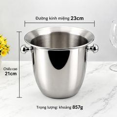 Xô Đựng Đá Inox 304 Decor Bàn Tiệc Quầy Bar Gạc Nai