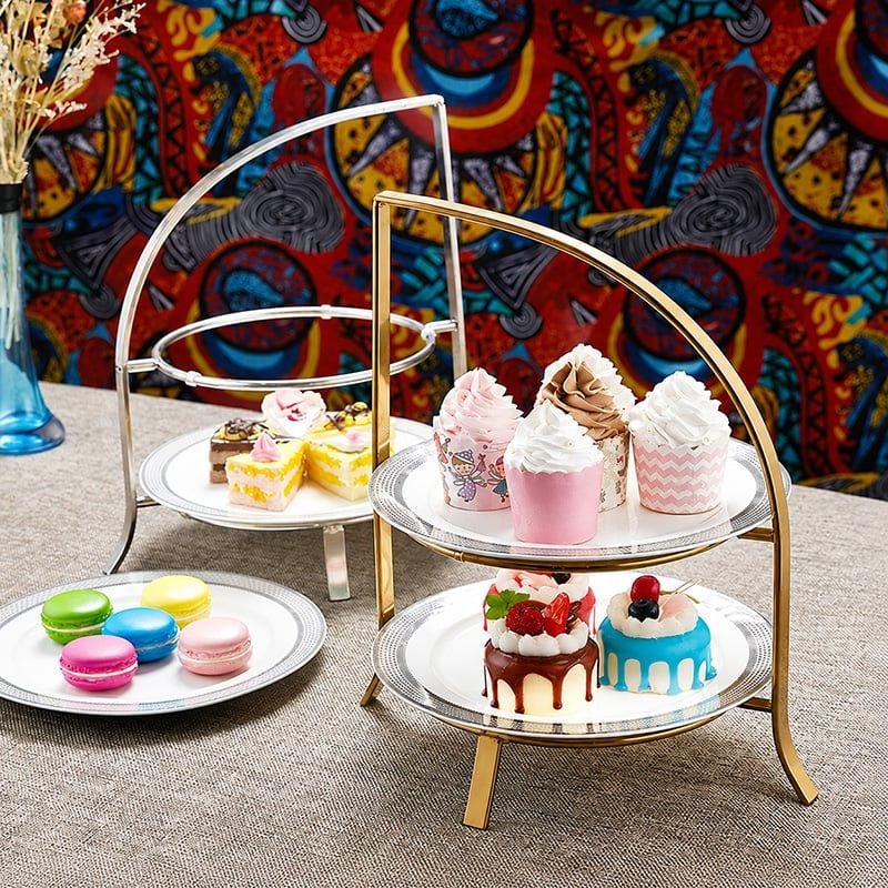 Kệ Bánh Afternoon Tea 2 Tầng Inox Cao Cấp Cho Nhà Hàng Khách Sạn