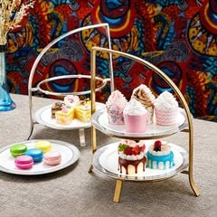 Kệ Bánh Afternoon Tea 2 Tầng Inox Cao Cấp Cho Nhà Hàng Khách Sạn