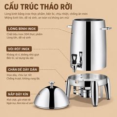 Bình Đựng Nước Buffet Giữ Nhiệt Inox Có Vòi