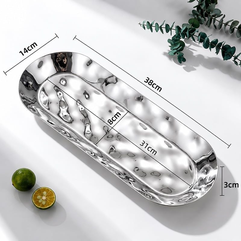 Khay Trưng Bày Thức Ăn Inox 304 Dập Nổi Cao Cấp