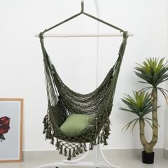 Ghế Võng Lưới Treo Trong Nhà Ngoài Trời Tua Rua Chân Võng