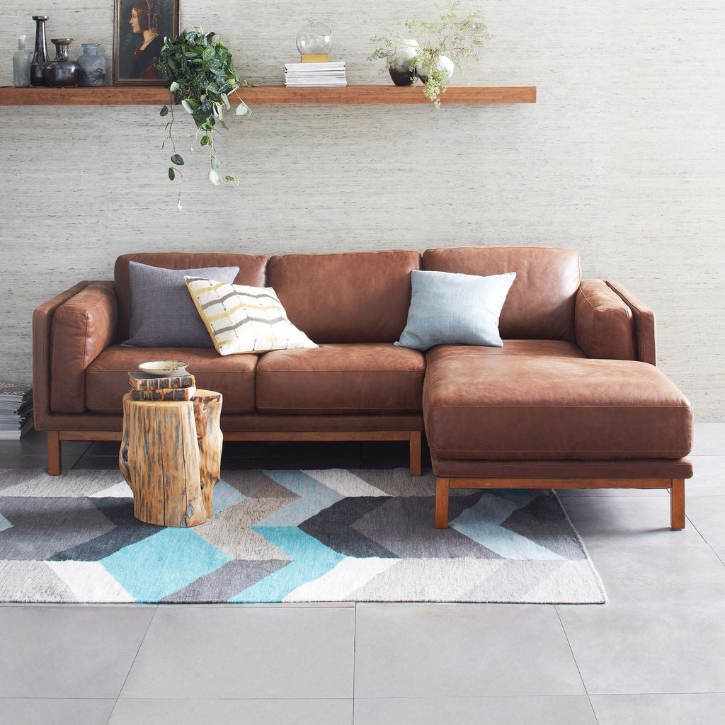 Ghế Sofa Da Hiện Đại Tinh Tế Cognac