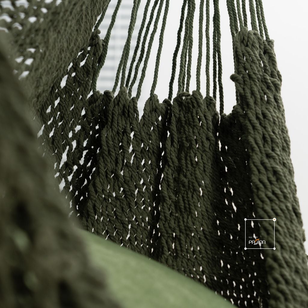 Ghế Võng Lưới Treo Trong Nhà Ngoài Trời Tua Rua Chân Võng