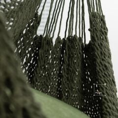 Ghế Võng Lưới Treo Trong Nhà Ngoài Trời Tua Rua Chân Võng