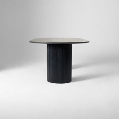 Bàn Ăn Oval Dài Chân Trụ Kẹp Nẹp Tròn