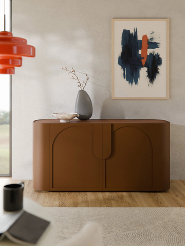 Tủ Console 4 Cánh Cong Thiết Kế Họa Tiết Vòm Solis