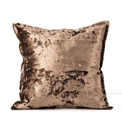 Vỏ Gối Tựa Lưng Nhung Đen Bạc Ánh Kim Vân Hổ