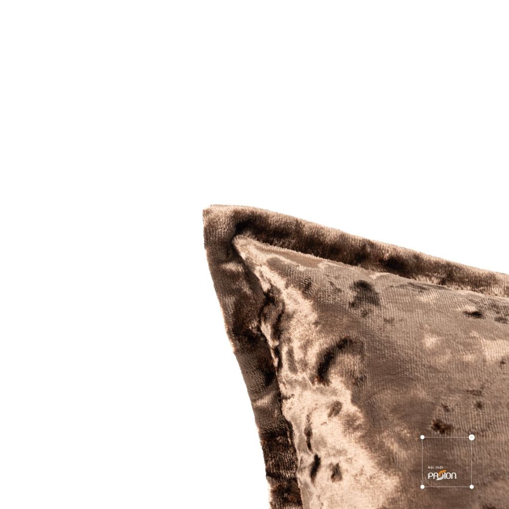 Vỏ Gối Tựa Lưng Nhung Đen Bạc Ánh Kim Vân Hổ